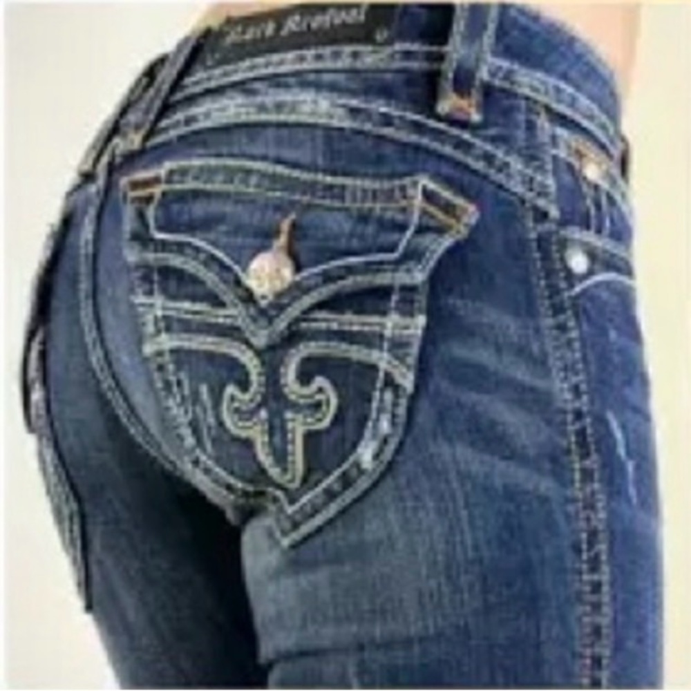 519 Rock Revival Patti Dark Blue Skinny Jeans. Sz28